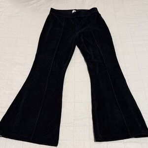 Aerie Womens Black Flared Corduroy Pants